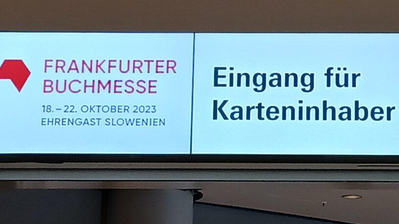 Buchmesse Logo Bild vom Eingang